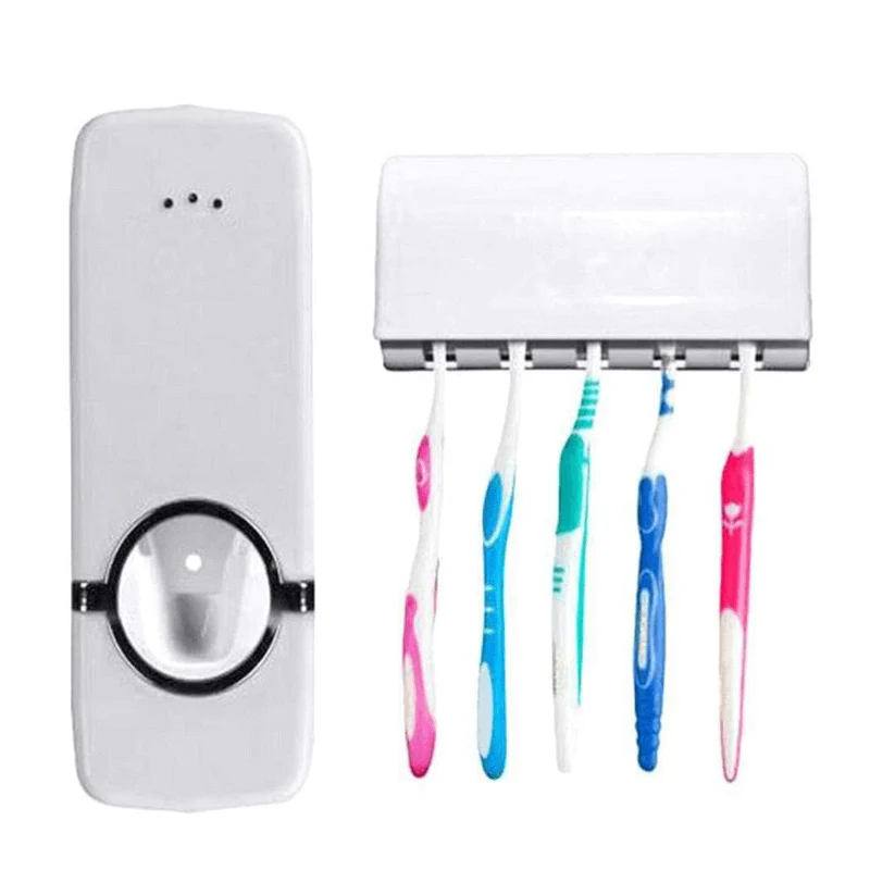 Automatic Toothpaste Dispenser With Toothbrush Holder