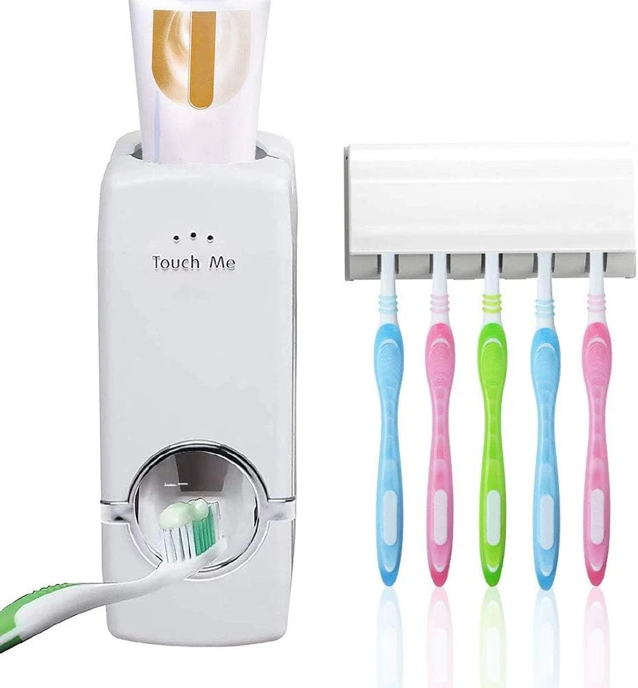 Automatic Toothpaste Dispenser With Toothbrush Holder