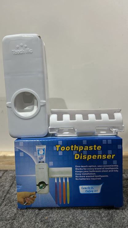 Automatic Toothpaste Dispenser With Toothbrush Holder