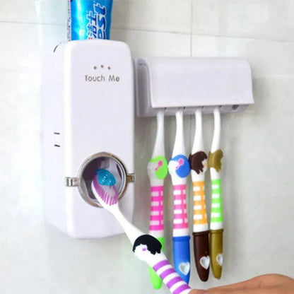 Automatic Toothpaste Dispenser With Toothbrush Holder