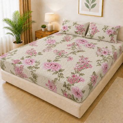 Printed Fancy Quilted Waterproof Mattress Protector Set