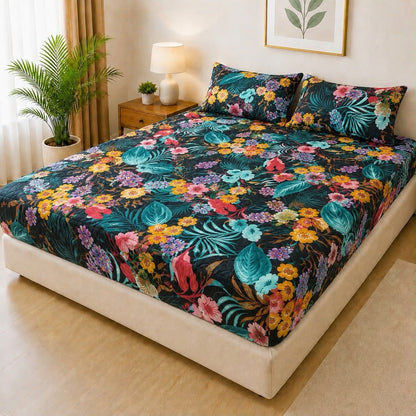 Printed Fancy Quilted Waterproof Mattress Protector Set