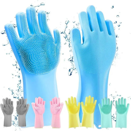 Silicone Gloves with Wash Scrubber