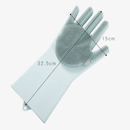 Silicone Gloves with Wash Scrubber