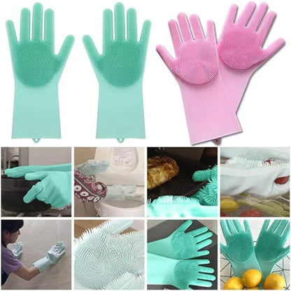 Silicone Gloves with Wash Scrubber