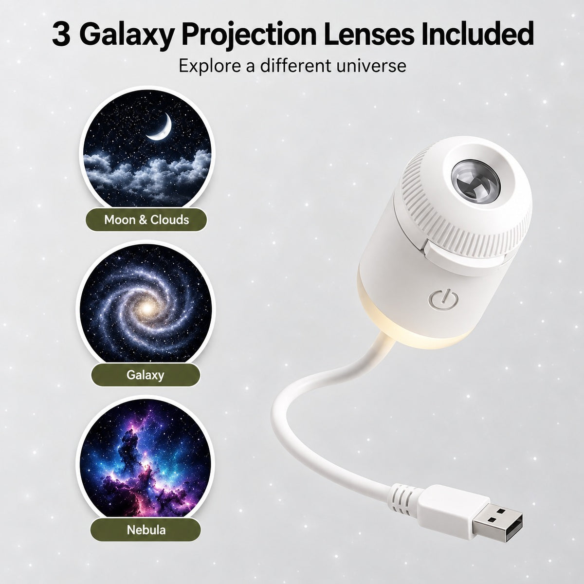 Galaxy Projection Light – 3-in-1 Starry Sky & Nebula Projector