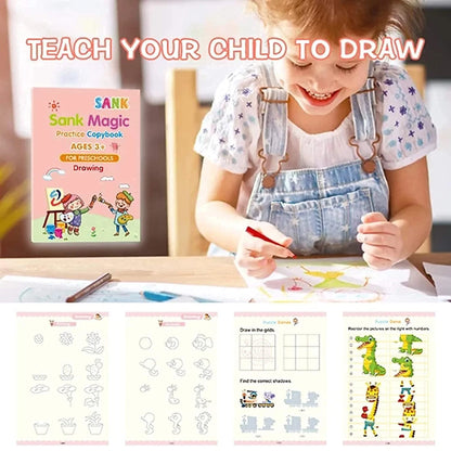 Kids Magic Practice book 4 Books + 10 Refills with Pen for Kids