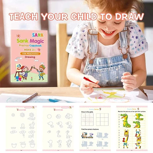 Kids Magic Practice book 4 Books + 10 Refills with Pen for Kids